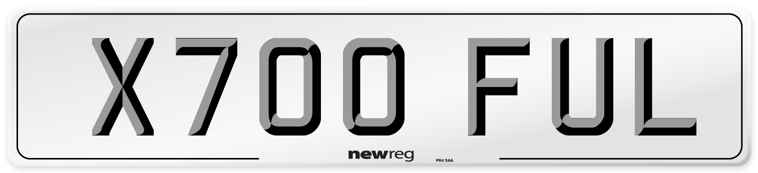 X700 FUL Number Plate from New Reg